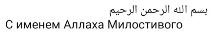 Во имя Аллаха Милостивого Милосердного